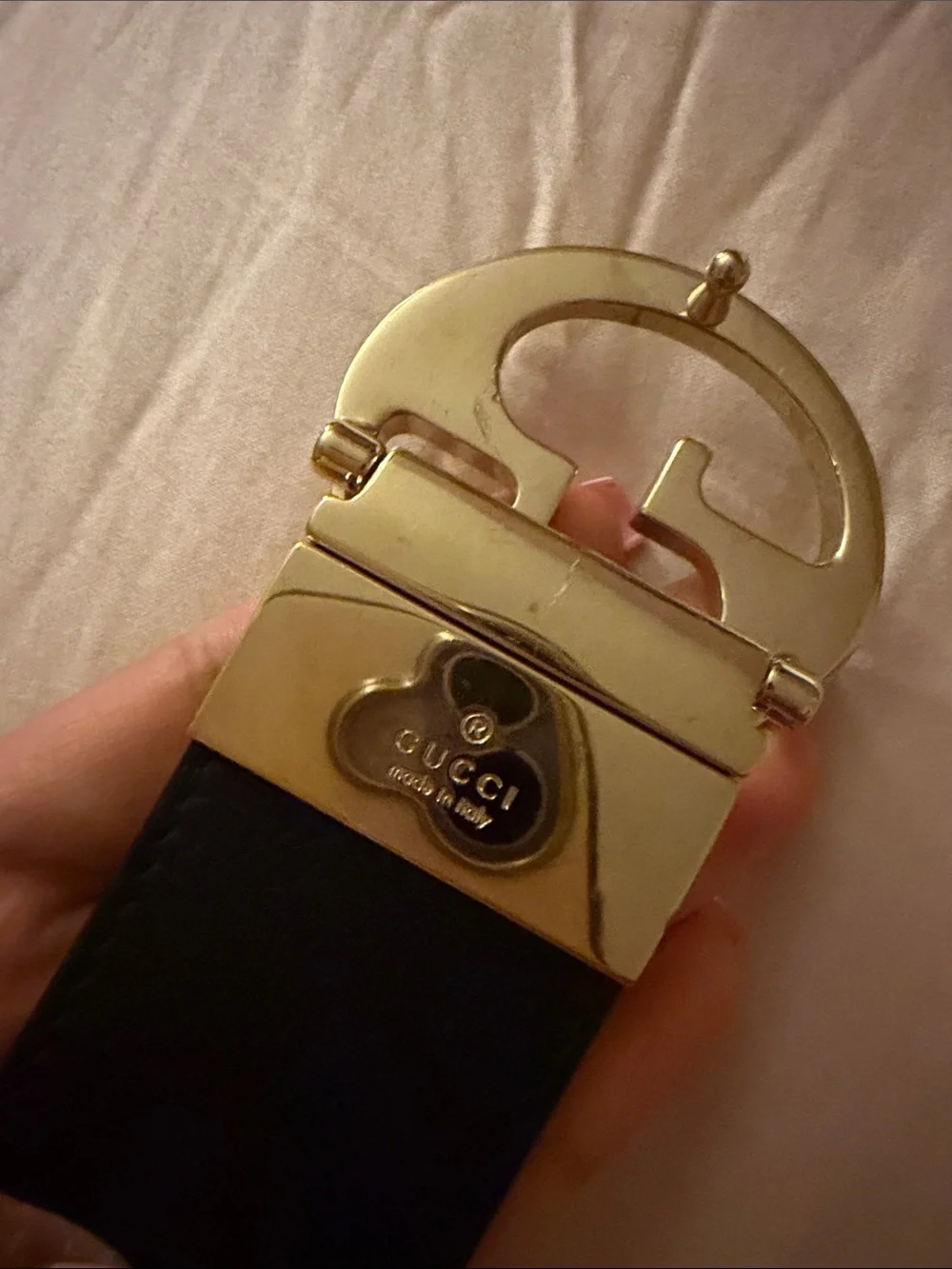 Reversible Gold Gucci Belt Pink & Black